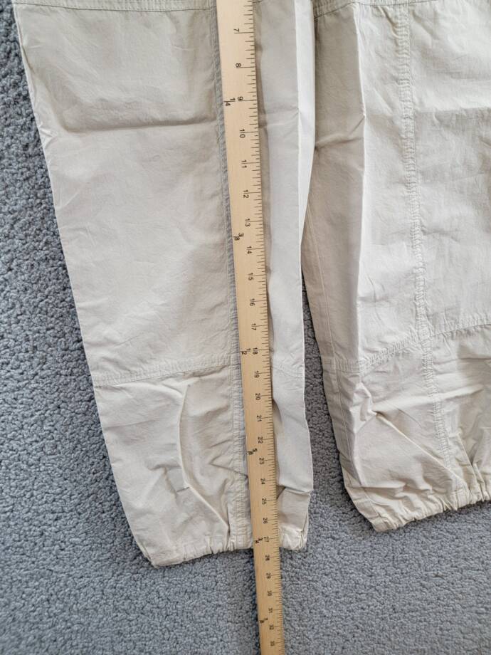NIC+ZOE Poplin Parachute Pants Women's 12 Brown Rice Pocket Elastic Waist PullOn