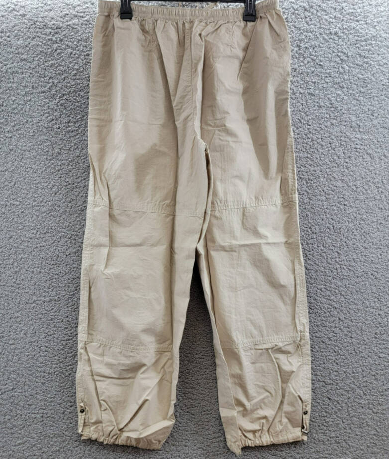 NIC+ZOE Poplin Parachute Pants Women's 12 Brown Rice Pocket Elastic Waist PullOn