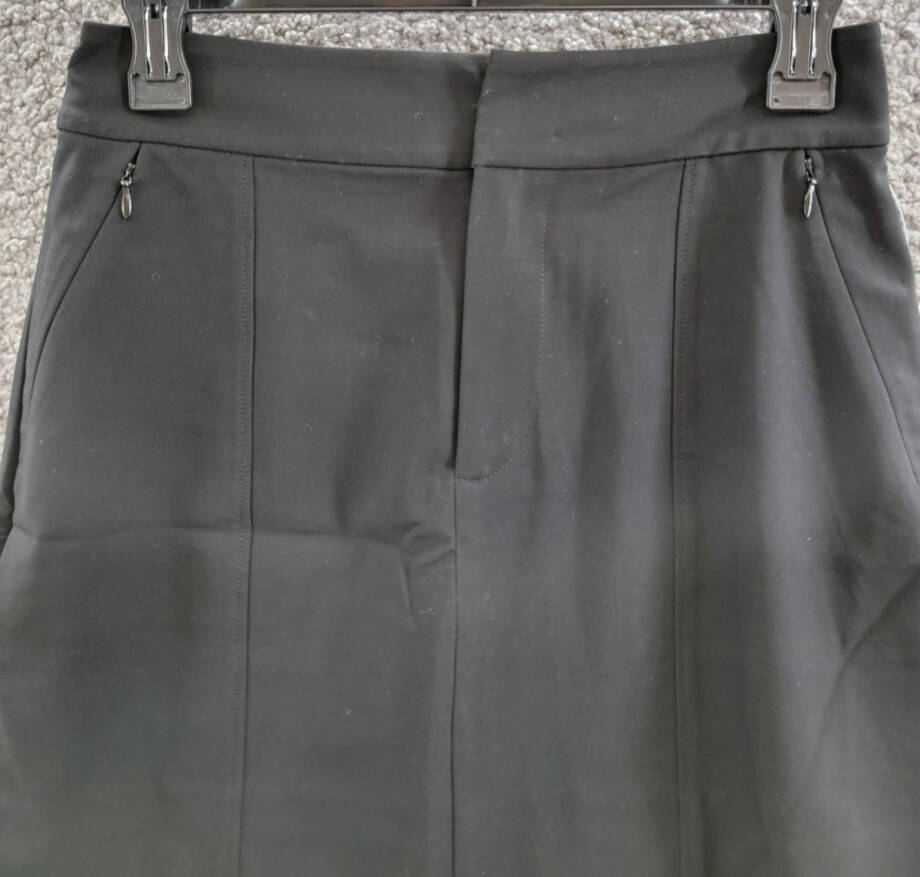 Good American Suiting Mini Skirt Women's 00/24 Black Zipped Pockets Hook & Bar
