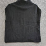 C by Bloomingdale's Cashmere Funnel Neck Sweater Women's S Black Short Sleeve