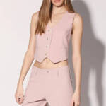 Walter Baker Theo Shorts Women's 2 Cagney Stripe Blush Zip/Button Closure