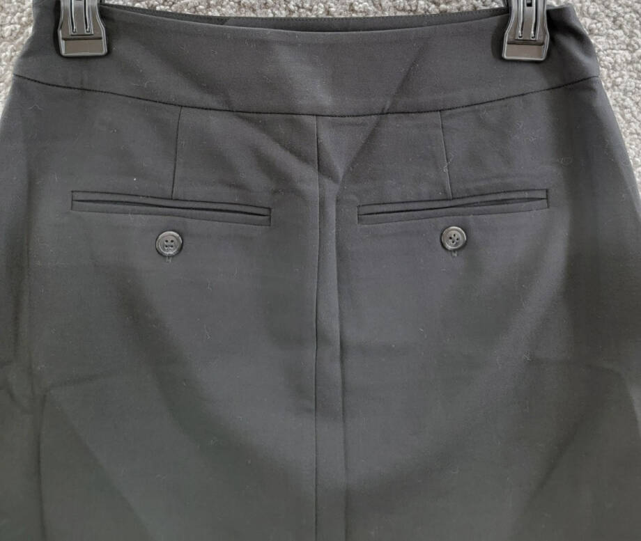 Good American Suiting Mini Skirt Women's 00/24 Black Zipped Pockets Hook & Bar