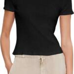 Velvet by Graham & Spencer Brenny Short Sleeved Rib Tee Women's Crater Blue XS