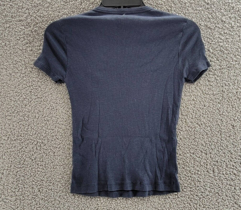 Velvet by Graham & Spencer Brenny Short Sleeved Rib Tee Women's Crater Blue XS