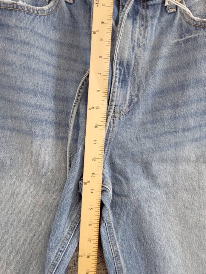 KanCan Hilo Ultra High Rise 90's Flare Jeans Womens 13/30 Medium Blue Button Zip