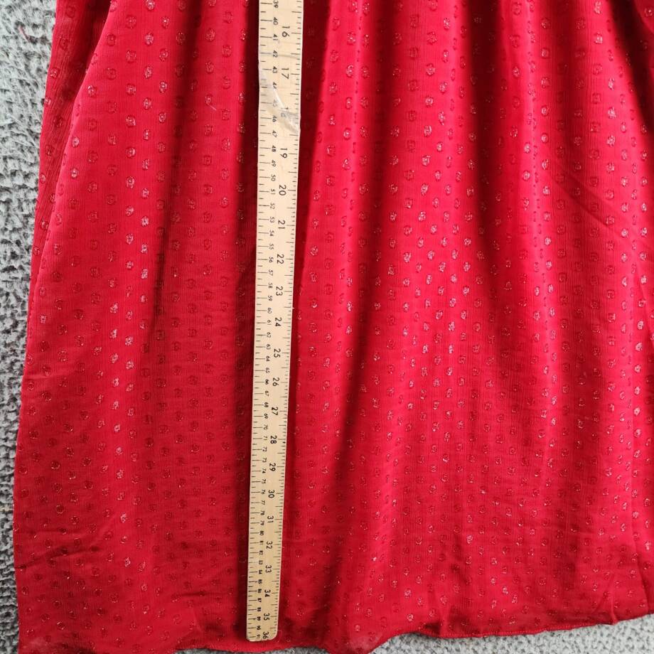 CeCe Sleeveless Rosette Halter Dress Women's M Glamour Red Mock Neck Button~