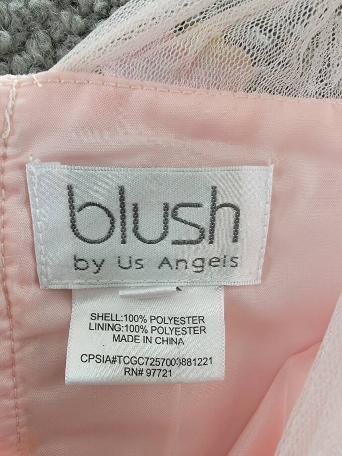 BLUSH by Us Angels Floral Mesh A-line Dress Girls' 8 Multi Back-zip Sleeveless