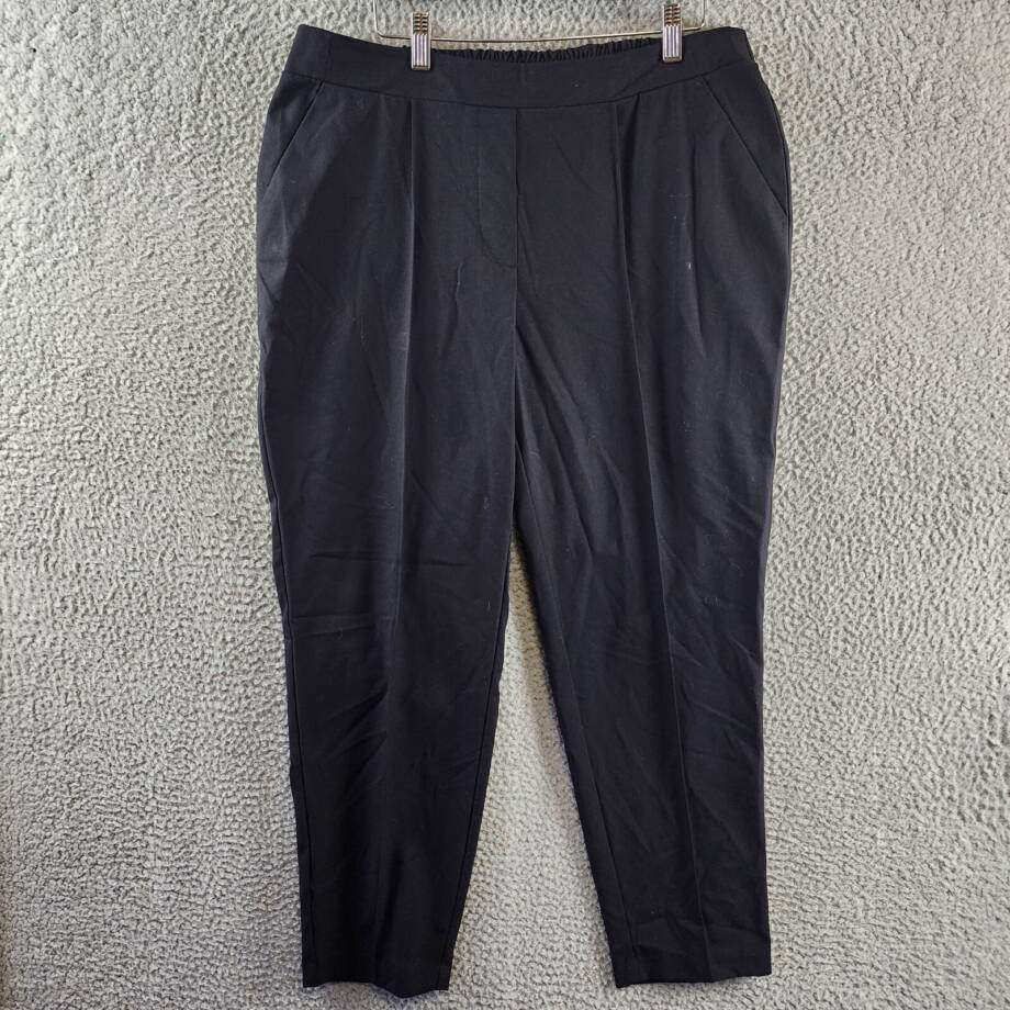 Anne Klein Bi-Stretch Modern Dress Pants Women's 14 Black Pullon Styling