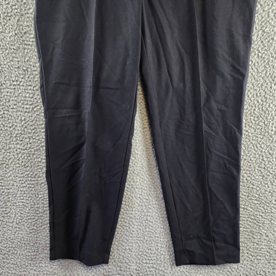 Anne Klein Bi-Stretch Modern Dress Pants Women's 14 Black Pullon Styling