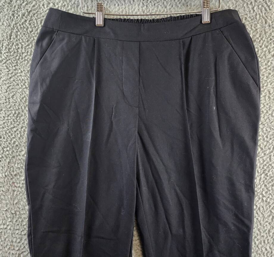 Anne Klein Bi-Stretch Modern Dress Pants Women's 14 Black Pullon Styling