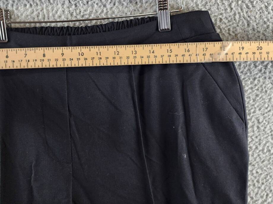 Anne Klein Bi-Stretch Modern Dress Pants Women's 14 Black Pullon Styling