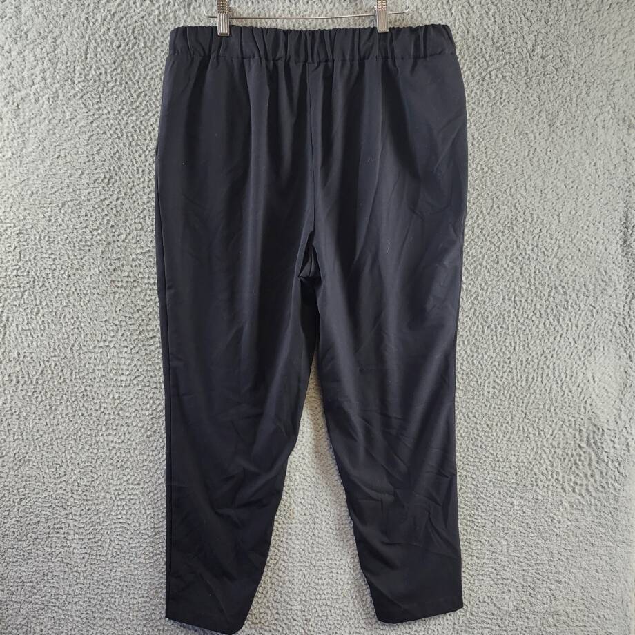Anne Klein Bi-Stretch Modern Dress Pants Women's 14 Black Pullon Styling
