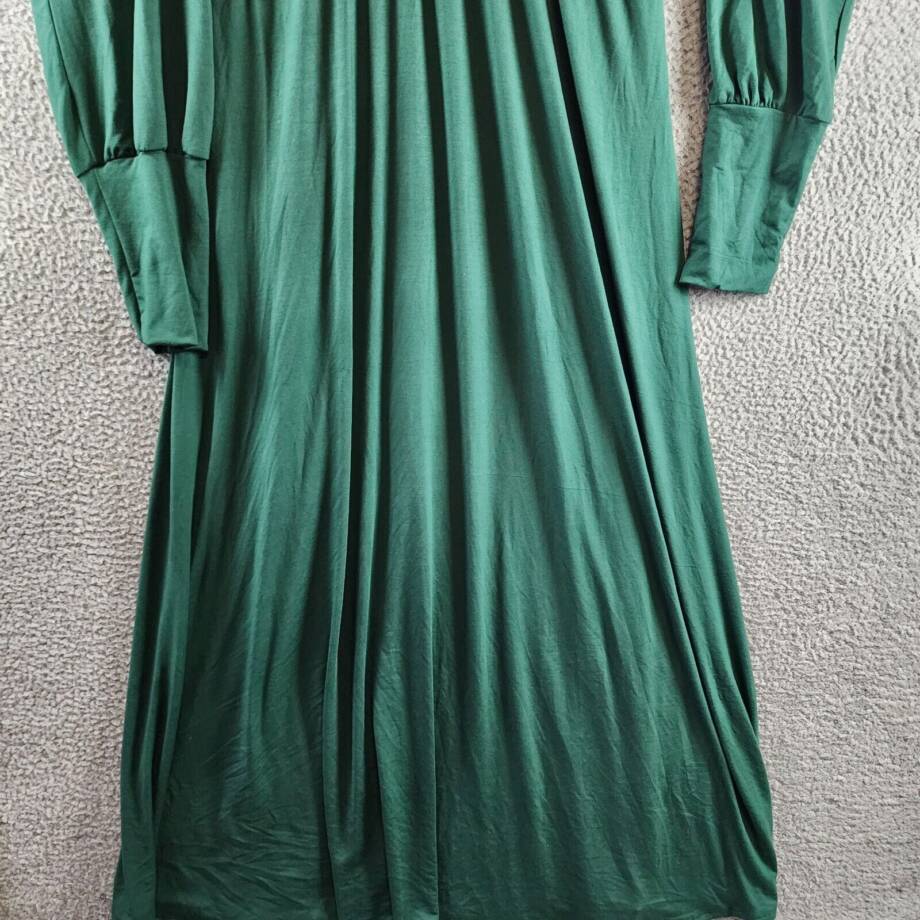 24seven Comfort Apparel Plus Size Bishop Sleeves Maxi Dress Women's 3X Green