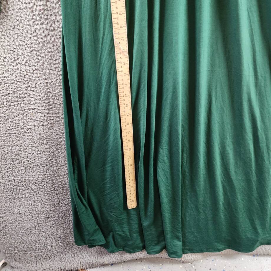 24seven Comfort Apparel Plus Size Bishop Sleeves Maxi Dress Women's 3X Green