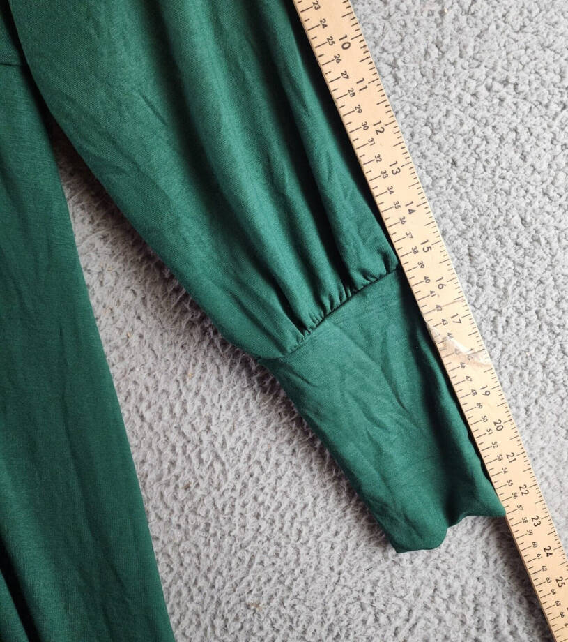 24seven Comfort Apparel Plus Size Bishop Sleeves Maxi Dress Women's 3X Green
