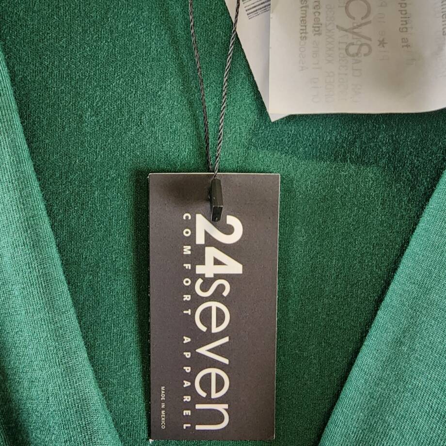 24seven Comfort Apparel Plus Size Bishop Sleeves Maxi Dress Women's 3X Green