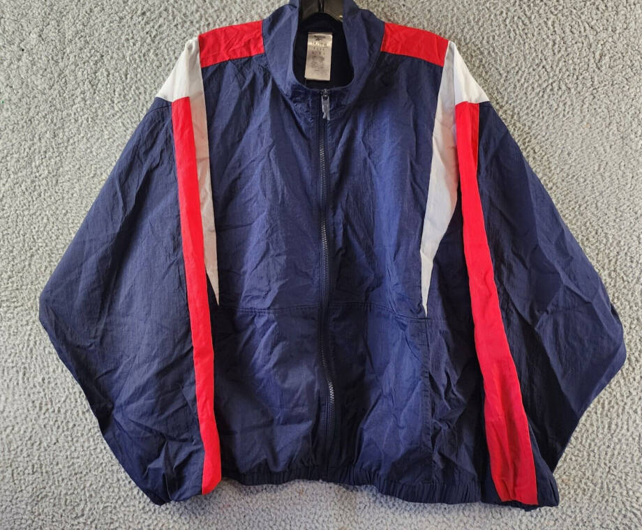 Reebok Plus Size Zip-Front Long-Sleeve Colorblocked Jacket Women's 1X 16W Navy