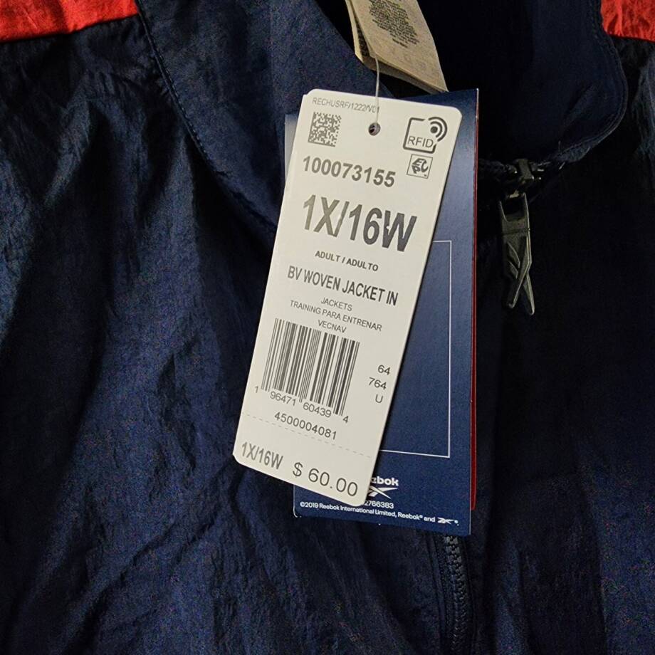 Reebok Plus Size Zip-Front Long-Sleeve Colorblocked Jacket Women's 1X 16W Navy
