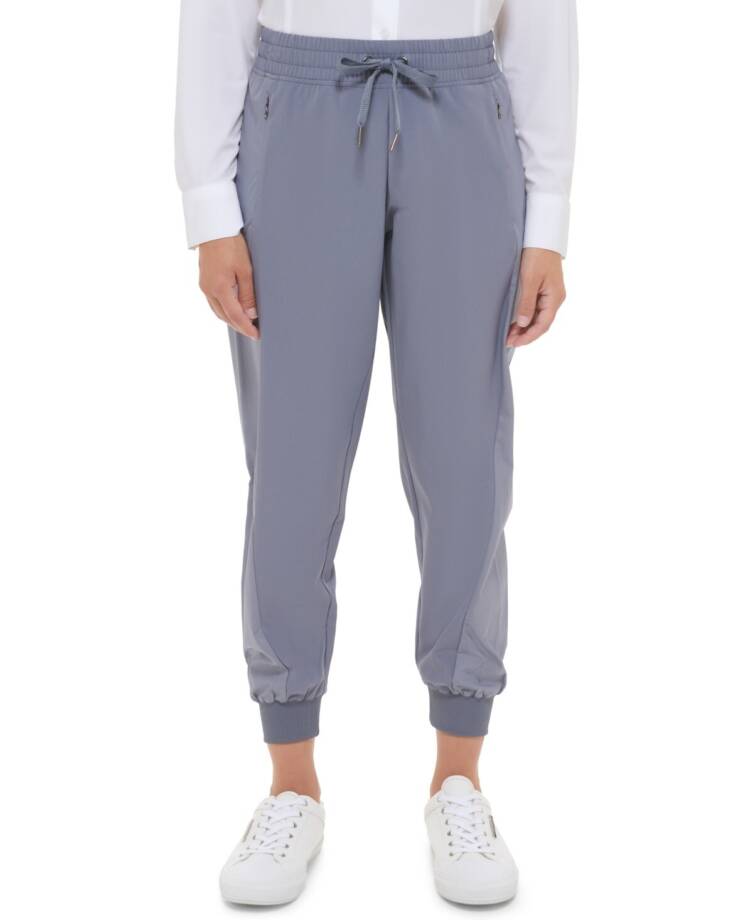Calvin Klein Performance Ribbed Cuff Joggers Women's XXL Steel Drawstring Waist