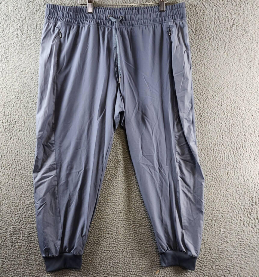 Calvin Klein Performance Ribbed Cuff Joggers Women's XXL Steel Drawstring Waist