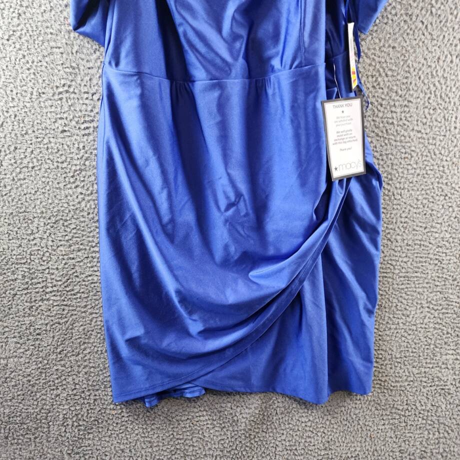 City Studio Trendy Plus Size Cold-Shoulder Satin Bodycon Dress 22W Bright Royal~