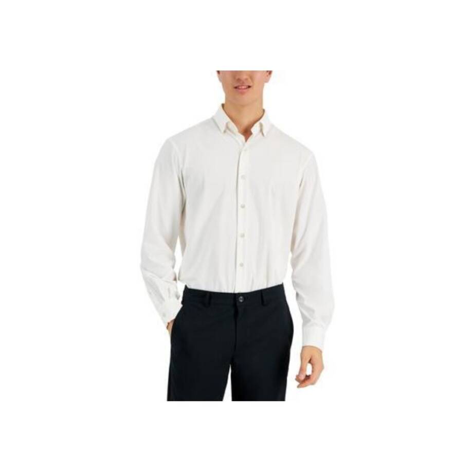 Alfani Regular Fit Travel Ready Dress Shirt Men's 32-33/16-16.5 Bright White~