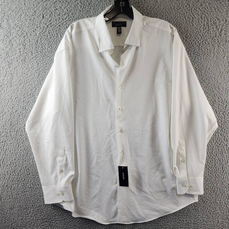 Alfani Regular Fit Travel Ready Dress Shirt Men's 32-33/16-16.5 Bright White~