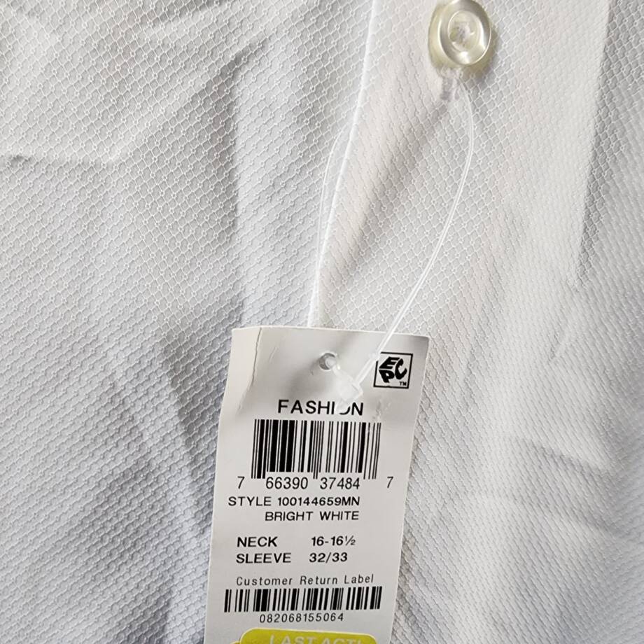 Alfani Regular Fit Travel Ready Dress Shirt Men's 32-33/16-16.5 Bright White~