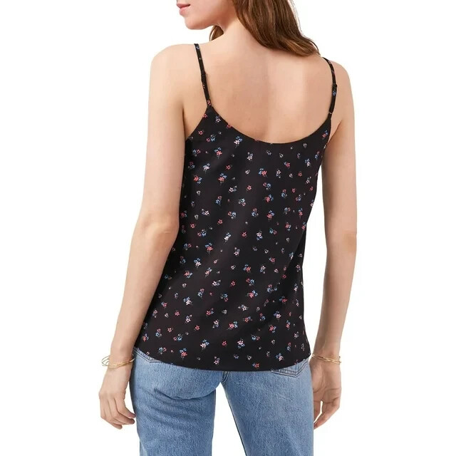 1.State Mari Chiffon Trim V Neck Camisole Top Women's S Multicolor Sleeveless~
