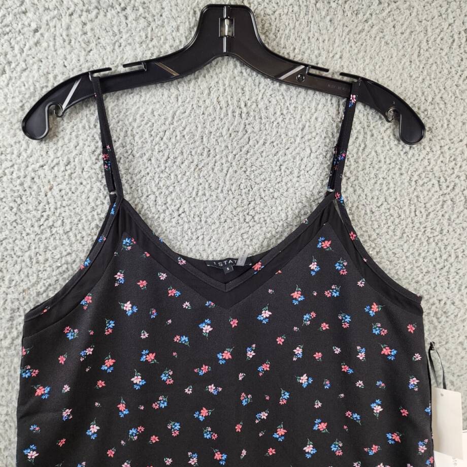 1.State Mari Chiffon Trim V Neck Camisole Top Women's S Multicolor Sleeveless~