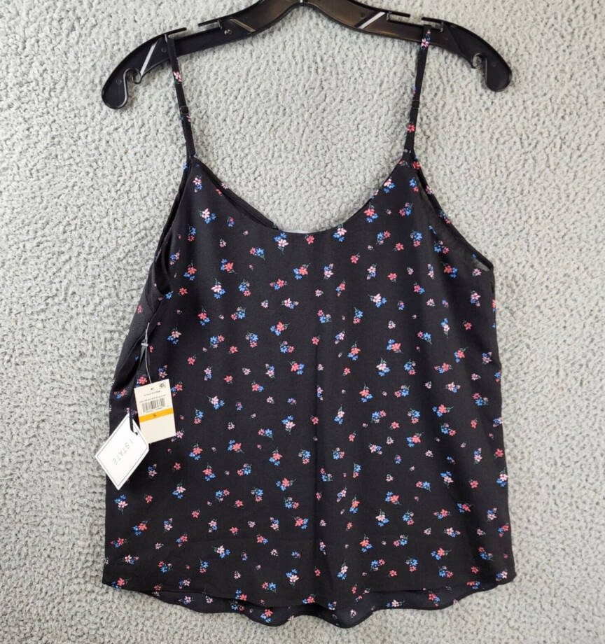 1.State Mari Chiffon Trim V Neck Camisole Top Women's S Multicolor Sleeveless~