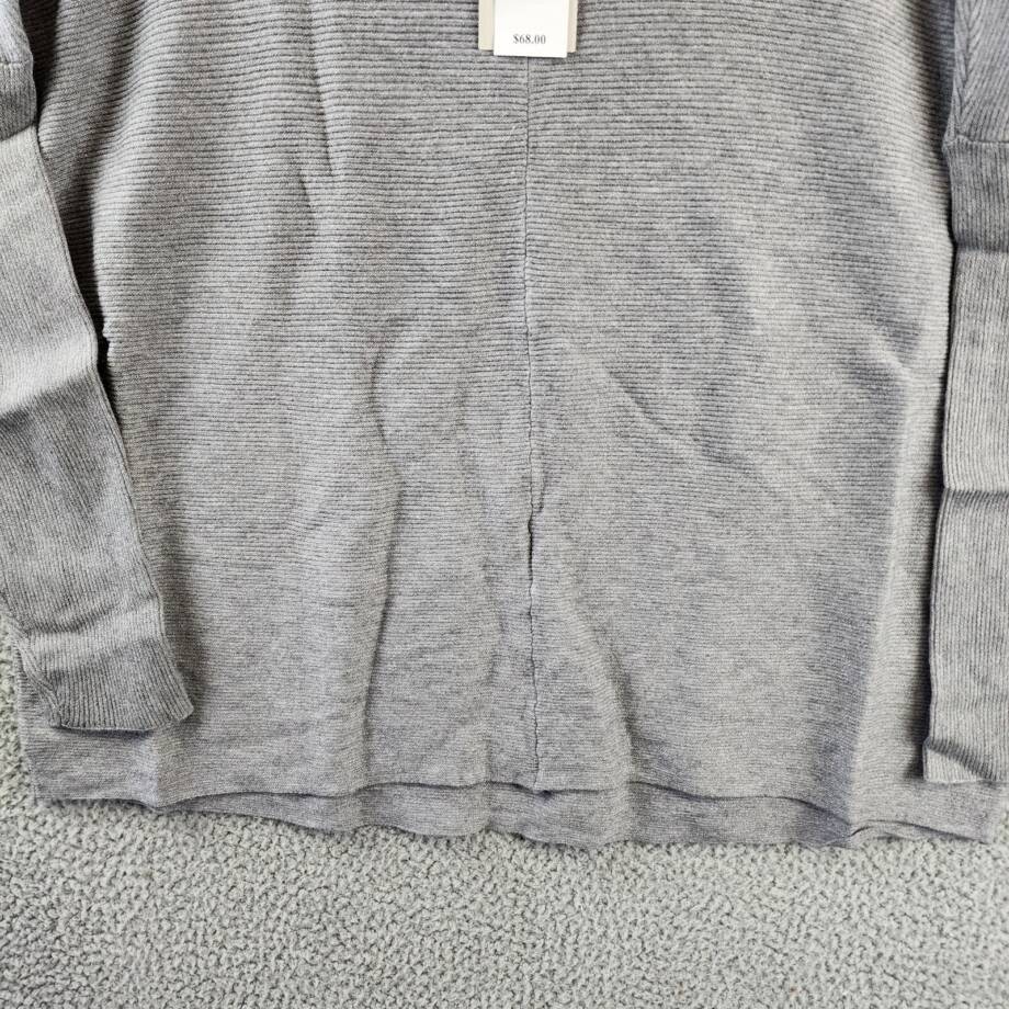 Cupio Mock Neck Knit Pullover Sweater Women's L Heather Grey Pullover Style L/S
