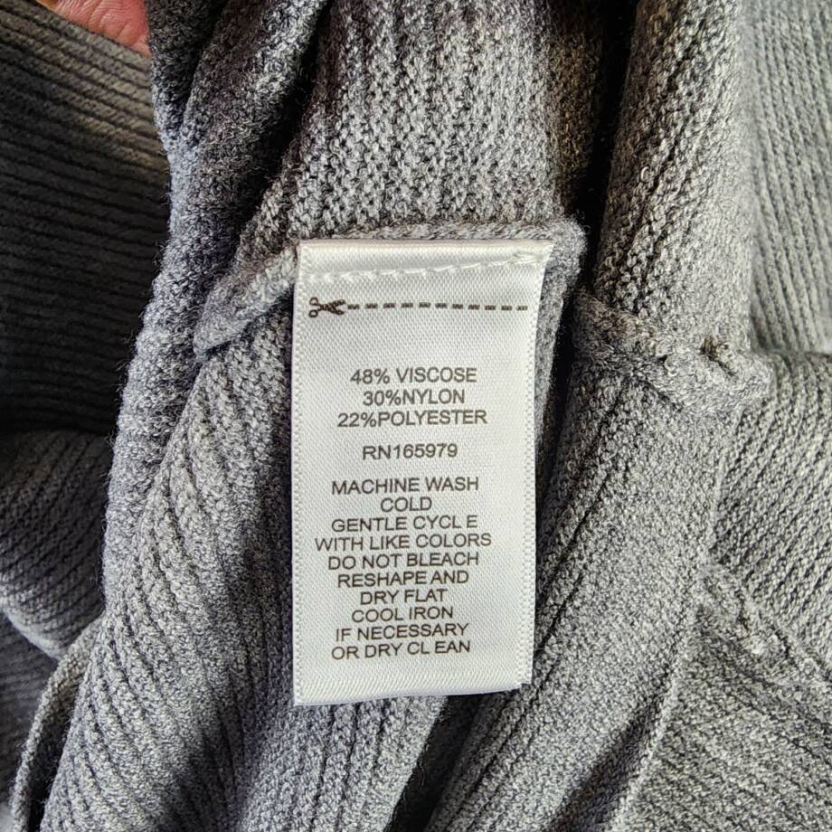Cupio Mock Neck Knit Pullover Sweater Women's L Heather Grey Pullover Style L/S