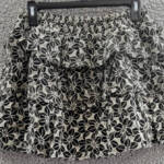 En Saison Embroidered Floral Mini Skirt Women's L Black/White Pull-on Style