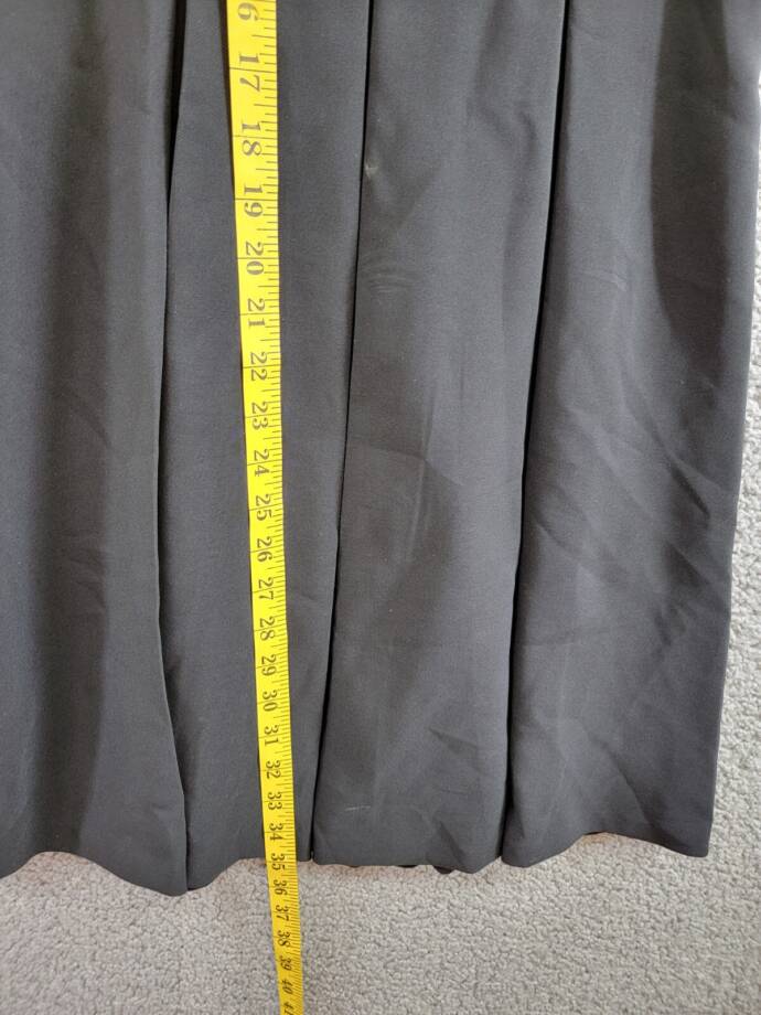Tommy Hilfiger Petite V-Neck Pleated Fit & Flare Dress Women's 2P Black Back Zip