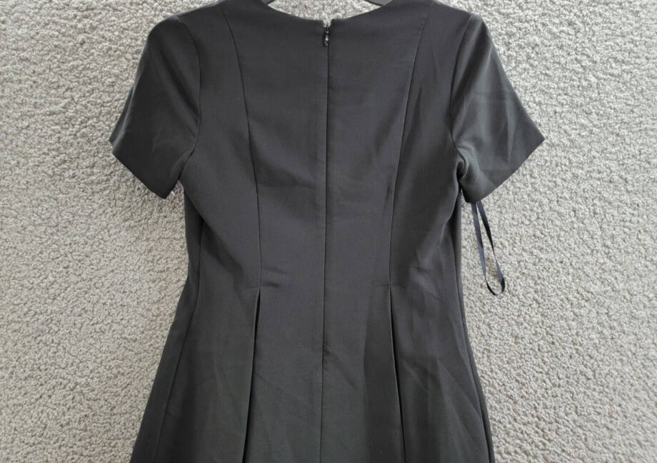 Tommy Hilfiger Petite V-Neck Pleated Fit & Flare Dress Women's 2P Black Back Zip