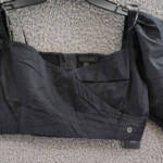 Guess Off-the-Shoulder Cropped Blouse Women's M Black Sweetheart Neck Back Zip
