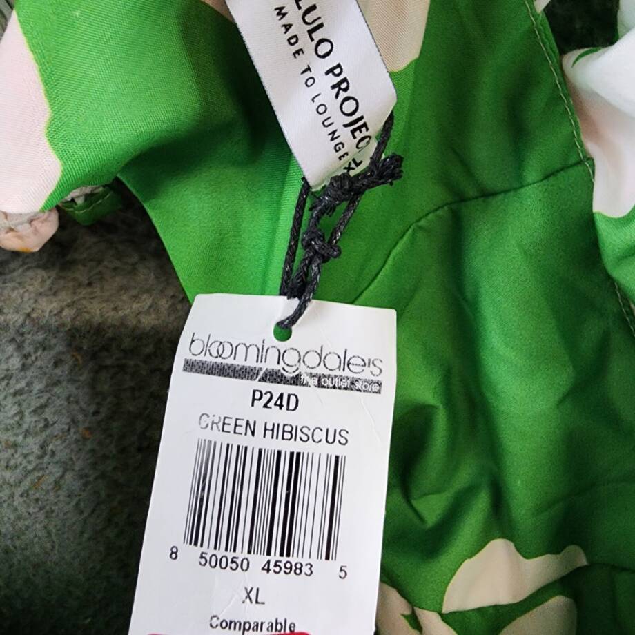 The Lulo Project Floral Ruffle Dress Women's XL Green Hibiscus Square Neck