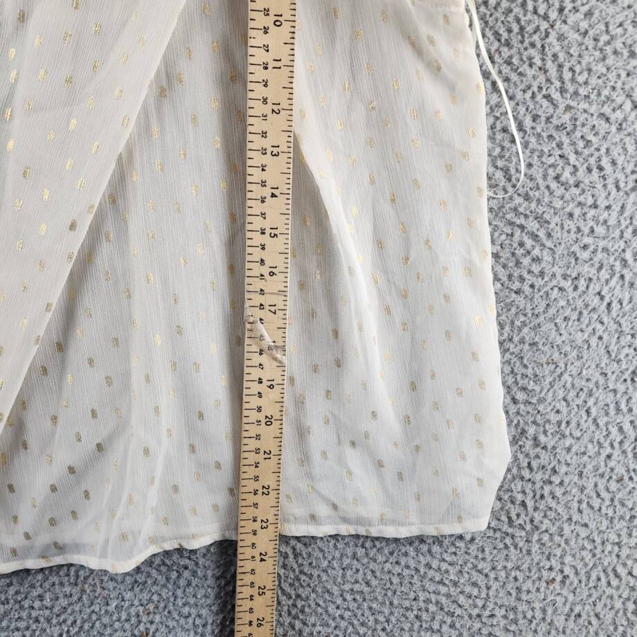 AQUA Foil Print Sleeveless Top Women's S Pale Pink/Gold Back Button Closure