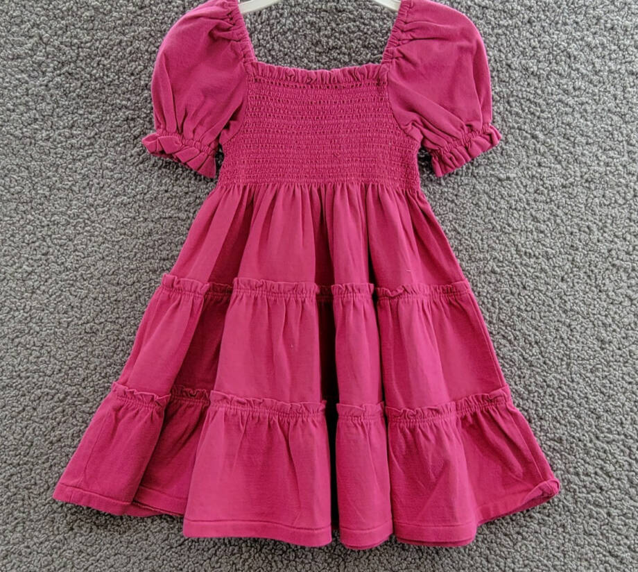 Polo Ralph Lauren Smocked Jersey Dress Little Girls 2 College Pink Square Neck