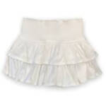Katiejnyc Rachel Smocked Waist Tiered Skirt Girls' M White Solid Ruffled Pull On