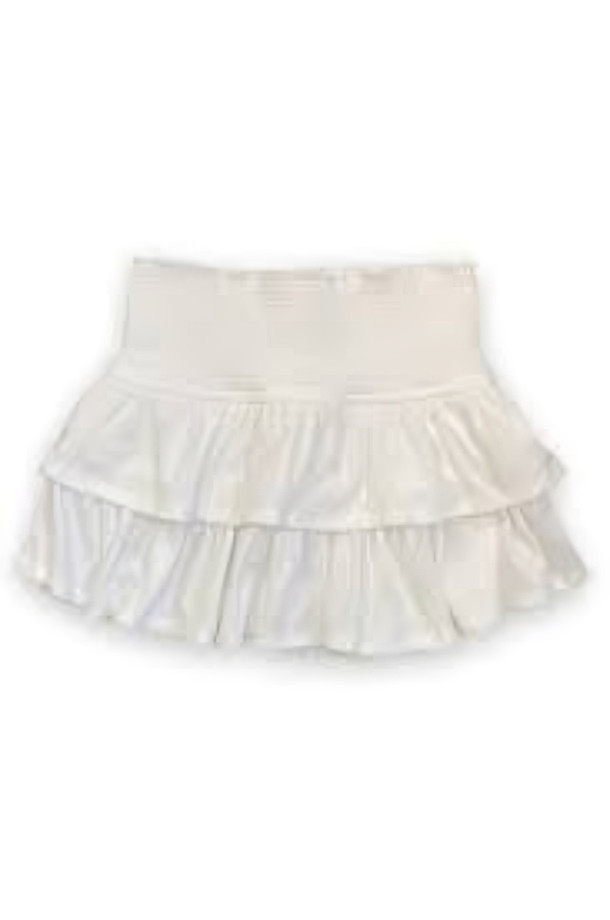 Katiejnyc Rachel Smocked Waist Tiered Skirt Girls' M White Solid Ruffled Pull On