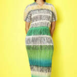N By Nancy Crinkled Printed Dress Women's 2XL Multicolor V-Neck Short Sleeve