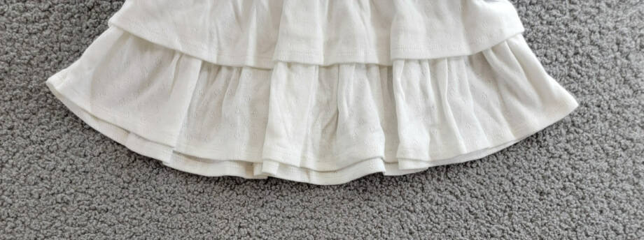 Katiejnyc Rachel Smocked Waist Tiered Skirt Girls' M White Solid Ruffled Pull On