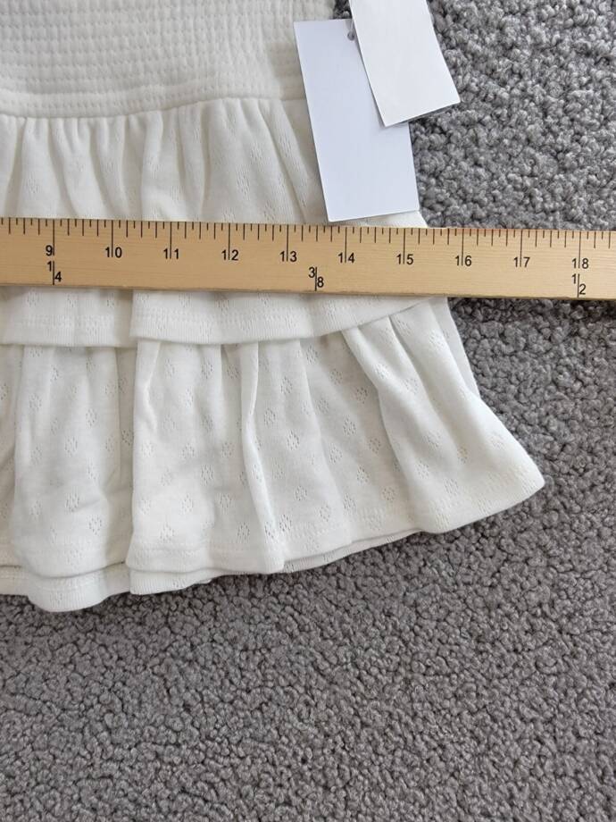Katiejnyc Rachel Smocked Waist Tiered Skirt Girls' M White Solid Ruffled Pull On