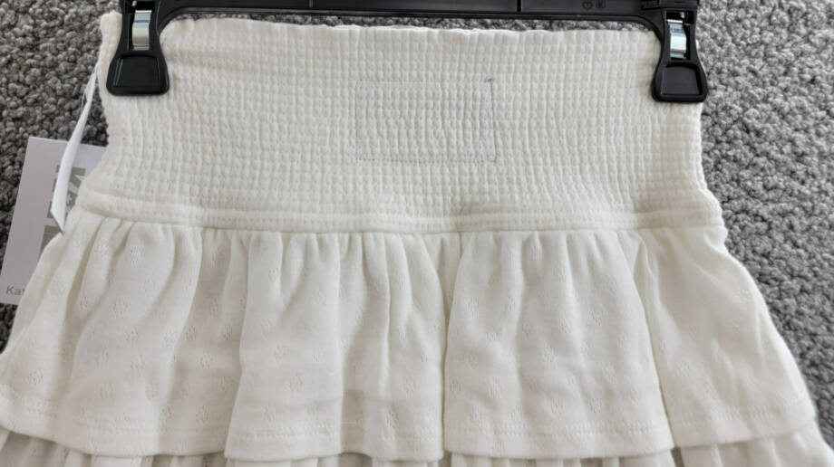 Katiejnyc Rachel Smocked Waist Tiered Skirt Girls' M White Solid Ruffled Pull On