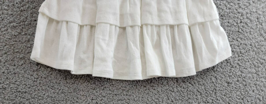 Katiejnyc Rachel Smocked Waist Tiered Skirt Girls' M White Solid Ruffled Pull On