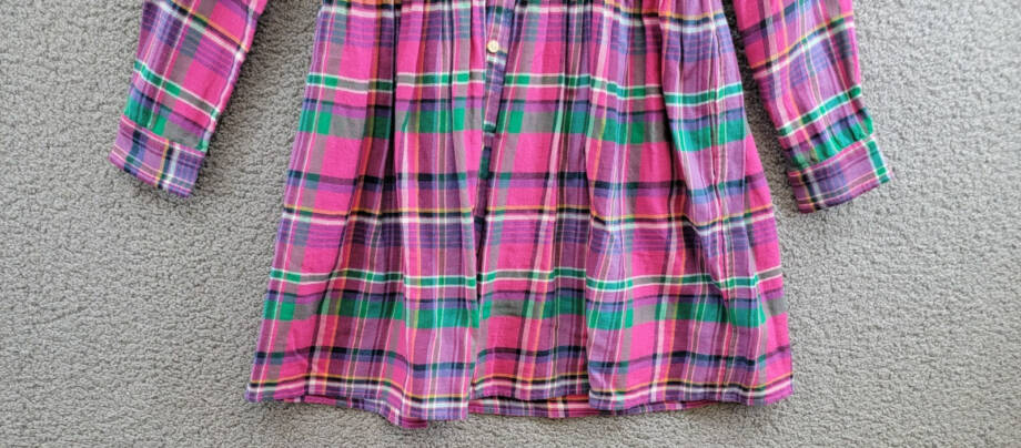 Polo Ralph Lauren Plaid Twill Shirtdress Big Girls 14 Multi Collared Long Sleeve