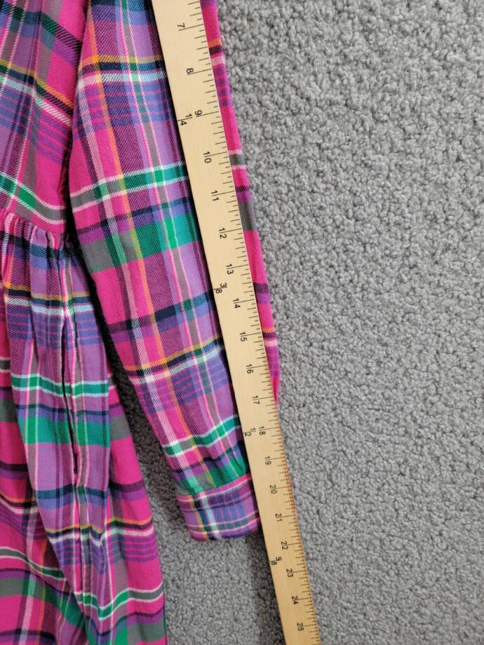 Polo Ralph Lauren Plaid Twill Shirtdress Big Girls 14 Multi Collared Long Sleeve