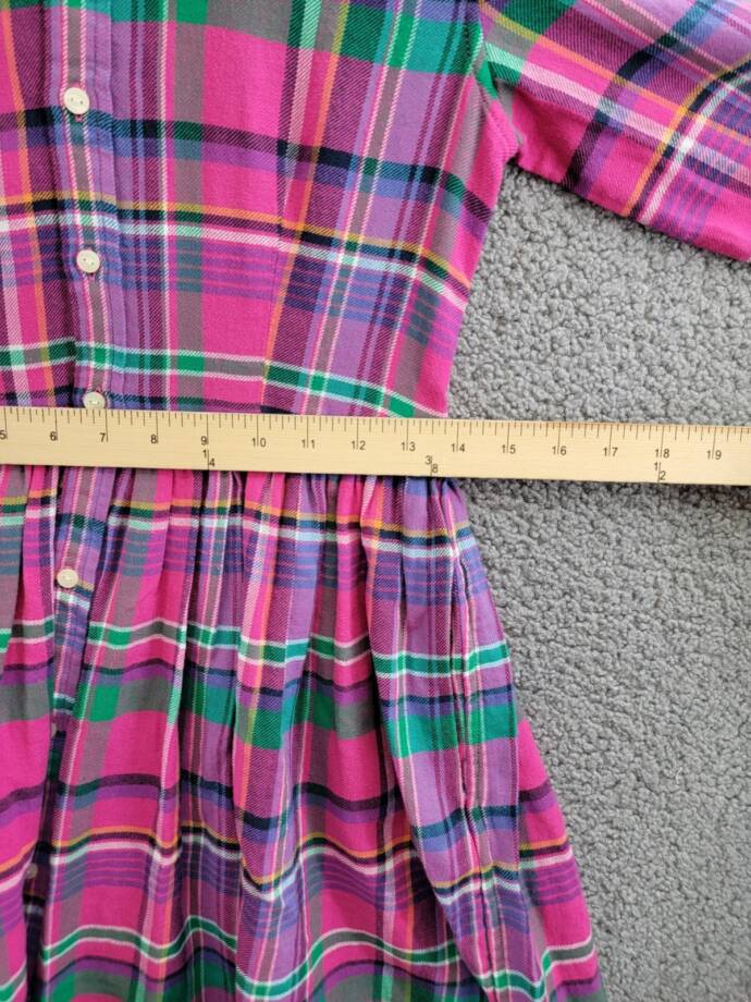 Polo Ralph Lauren Plaid Twill Shirtdress Big Girls 14 Multi Collared Long Sleeve